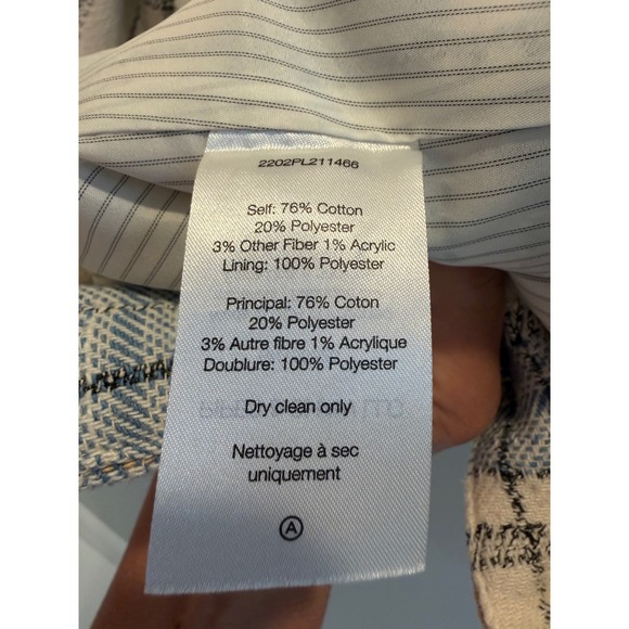 Veronica Beard Beacon Dickey Jacket White Blue Plaid Tweed Blazer Sz 4 - Picture 10 of 10